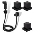 1 Ducha Higiênica Quadrada Preta 3 Acabamento Quadrado Preto