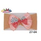 1 Faixa Cabelo C/Laço Infantil Bebê Meia De Seda Mod 27