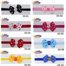 1 Faixa Tiara Bebê Recém Nascido Meia De Seda Slin 03 Fina C/ Laço