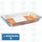 1 Forma Retangular 3L Forno Assados Sobremesa Festas Servir Doces