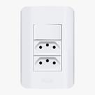 1 interruptor 10a sp + 2 tomadas 10a- 250v-linha canoa romazi2616