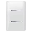 1 Interruptor Simples +1 Interruptor Paralelo Horizontal Cromado com Placa 4x2 Branco 12007 Nova