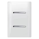 1 Interruptor Simples +1 Interruptor Paralelo Horizontal Cromado com Placa 4X2 Branco - 12007 - NOVARA