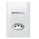 1 Interruptor Simples + Tomada Universal 2p+t 10a Cromado com Placa 4x2 Branco 120019 Novara 1 I