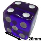 1 Jogo De Dado 26mm (2,6cm) Roxo Translúcido - EJ Games