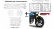 1 Kit Adesivos Cromados + 1 Kit Ploter Suzuki Gsr 750