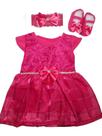 1 Kit Menina Vestido+sapato+faixa/ Bebê/ Infantil