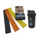 1 kit mini band - 3 intensidades+1 coqueteleira preta 500ml