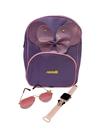 1 Kit Oculos Minie Bolsa Rosa Infantil Relogio Digital