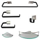 1 Kit Para Banheiro Castro Lux Preto Prata Modelado 1 Kit Para Banheiro Castro Lux Preto Prata Modelado