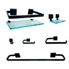 1 Kit Para Banheiro Luxo Preto 6 Peças Incolor 1 Kit Para Banheiro Luxo Preto 6 Peças Incolor