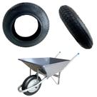 1 Kit Pneu e Câmara de Ar 3.258 para Carrinho de Mão, Alta Resistência e Desempenho para Obras e Jardinagem