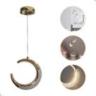 1 Luminária Pendente Cristal Meia Lua Minguante Crescente Led
