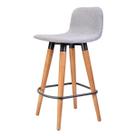 1 Meia Banqueta Línea Soft Luxo UniDecor Aço e Linho Cinza 1 Meia Banqueta Línea Soft Luxo UniDecor Aço e Linho Cinza