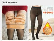 1 Meia calça Translúcida térmica forro peludo grossa peluciada frio inverno