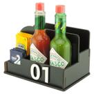 1 Organizador de Mesa Porta Sachê Sal Pimenta Guardanapo Lanchonete Preto 1 Organizador de Mesa Porta Sachê Sal Pimenta Guardanapo Lanchonete Preto
