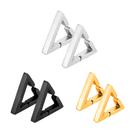 1 par de brinco Triangular pressão em aço não precisar furo cor prata dourado preto