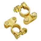 1 par de grampos universais de latão para terminais de bateria, kit protetor para terminais de bateria tipo poste superior para veículos marítimos/carro/barco/RV, acessórios universais