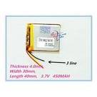 (1-pcs) 403040 3 Fios 4mm X 30mm X 40mm 3,7v 450 Mah