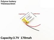 1 Peça 170 Mah 3,7v 2 Fios 6mm X 15mm X 25mm 601525 - 1 Peça 170 Mah 3,7v 2 Fios 6mm X 15mm X 25mm 601525 -
