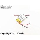 1 Peça 170 Mah 3,7v 2 Fios 6mm X 15mm X 25mm 601525 - 1 Peça 170 Mah 3,7v 2 Fios 6mm X 15mm X 25mm 601525 -