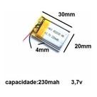 1 Peça 402030 230mah 3,7v Com 2 Fios 4mm X 20mm X 30mm 1 Peça 402030 230mah 3,7v Com 2 Fios 4mm X 20mm X 30mm