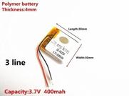 1 Peça 403030 C/ 3,7v Com 3 Fios 4mm X 30mm X 30mm 400mah