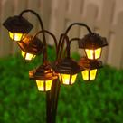 1 peça 6led luz de palácio hexagonal solar luz de pátio externo de 8 modos, luz decorativa de natal