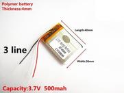 1 Peça Com 3 Fios 403040 500mah 3,7v 4mm X 30mm X 40mm -