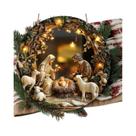 1 peça de suspensão de parede de cena de Natal de madeira de Natal - design de relevo 2D 1 peça de suspensão de parede de cena de Natal de madeira de Natal - design de relevo 2D