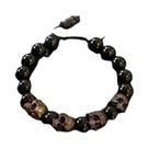 1 peça pulseira de decoração de caveira de pedra chique fashion acessórios de Halloween