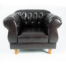 1 poltrona chesterfield capitone elisabeth assento individual courano café / barbearia - escritório - sala de estar