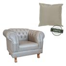 1 Poltrona Chesterfield Duque + 1 Almofada Corano Bege sala de estar/Recepção