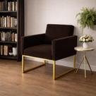 1 Poltrona para Recepção Lina com Base de Ferro Dourado Resistente