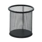 1 Porta Acessórios Lápis Caneta Para Mesa em Metal Aramado Redondo Preto - KIT