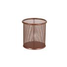 1 Porta Trecos Lápis Caneta de Mesa em Metal Aramado Redondo Quadrado Tons Pastel Rose Gold Preto Colorido BRW