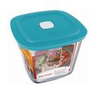 1 Pote Vidro Facilita Quadrado Alto Com Tampa 1L Marinex