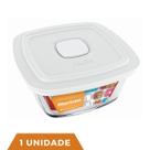 1 Pote Vidro Facilita Vap Quadrado Com Tampa 1L Marinex
