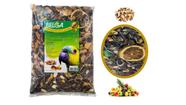1 Ração Mistura para Papagaio Arara Cacatua Frutas Castanhas Girassol 500g