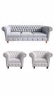 1 Sofá 2M + 2 Poltronas Chesterfield Luiz XV Corano Branco / barbearia, salão de beleza, casa , decoração, recepção