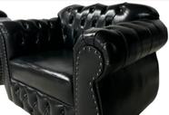 1 SOFÁ CHESTERFIELD CAPITONE IMPERATRIZ 2.30M (3 lugares) + 2 POLTRONAS - CORANO PRETO / sala - recepção - barbearia -TV