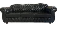 1 SOFÁ CHESTERFIELD CAPITONE IMPERATRIZ - TAMANHO 2.30M - CORANO PRETO / sala - recepção - barbearia - decoração - TV