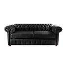 1 Sofá Chesterfield Capitone Luiz XV CouroEco 2M - Preto / Recepção, Sala, Móveis, decoração