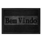 1 Tapete Porta Capacho Bem Vindo Lux Antiderrapante Pt 40x60