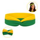1 Tiara de Cabelo Turbante Brasil Verde e Amarela Faixa de Cabeça Torcida Copa Eventos
