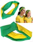 1 Tiara de Cabelo Turbante Brasil Verde e Amarela Faixa de Cabeça Torcida Copa Eventos