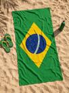 1 Toalha Bandeira do Brasil Aveludada 76cm x 1,52m 100 Algodão
