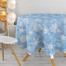 1 Toalha Mesa Festa Tnt Estampado Floco Neve Frosen Redonda