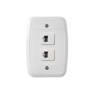1 Tomada RJ45 + 1 Tomada RJ11 C/Conector C/Placa Branco - Pezzi