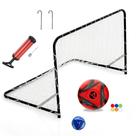 1 Trave Gol De Ferro M Infantil 83x51cm C/haste Bola Bomba